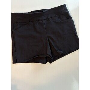 Carmen Marc Valvo Women’s Black Pull-On Stretch Shorts Sz S Pocketed Rayon